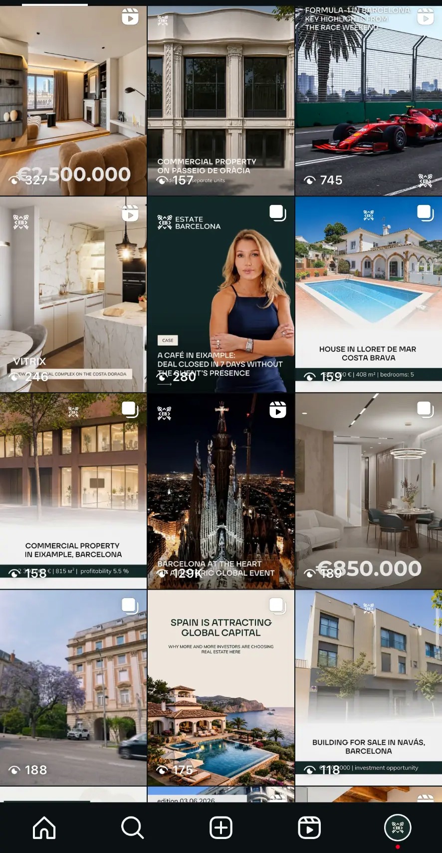 Estate Barcelona property and market content grid